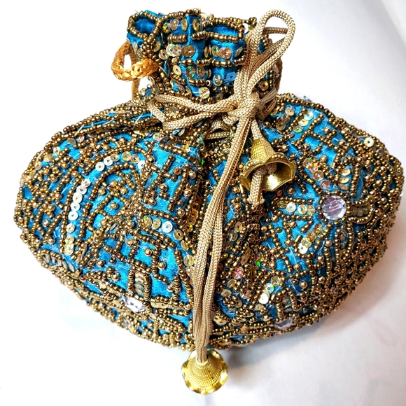 Turquoise bucket bag - Picture 2 of 9